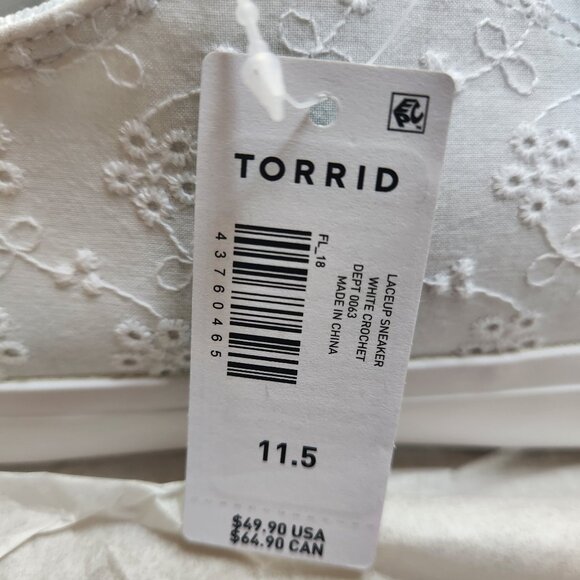 NWT Torrid Eyelet Lace Shoes Women's Size 11.5 Wide Width - Picture 6 of 6